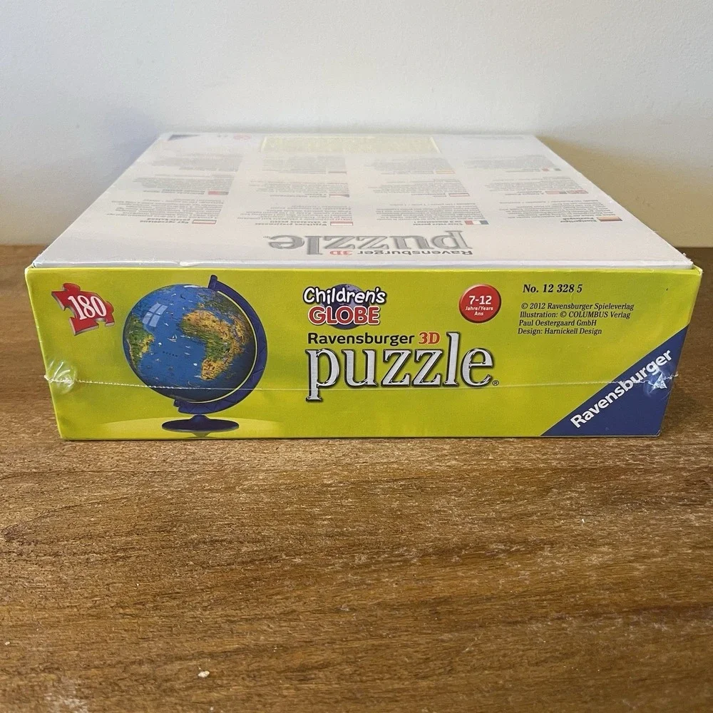Ravensburger 3D World Globe Sphere Puzzle Display Stand Geography New Sealed 180